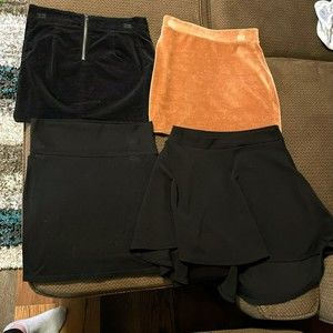 4 women mini skirts lot/bundle SIZE M/L Forever 21 black/corduroy
